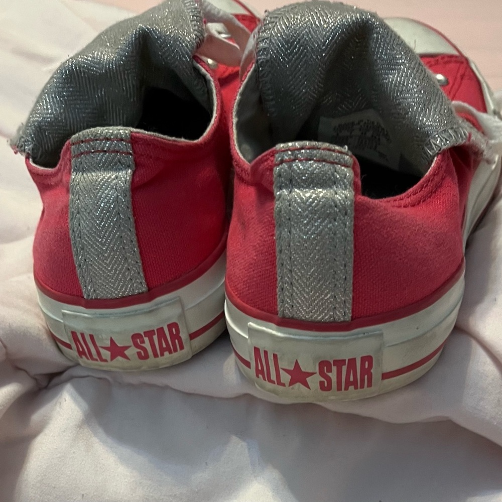 Converse women pink Canvas Low-Top Sneakers with White Accents - Picture 3 of 3